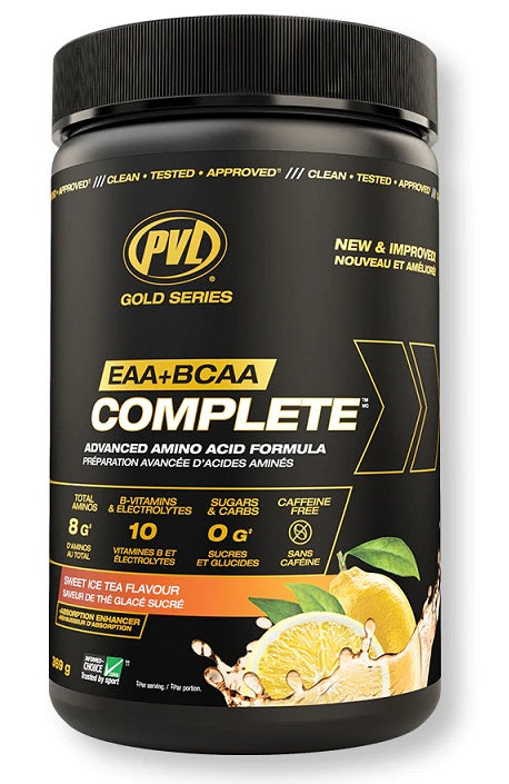 PVL Essentials Gold Series EAA + BCAA Complete, Sweet Ice Tea - 369g | High-Quality Amino Acids and BCAAs | MySupplementShop.co.uk