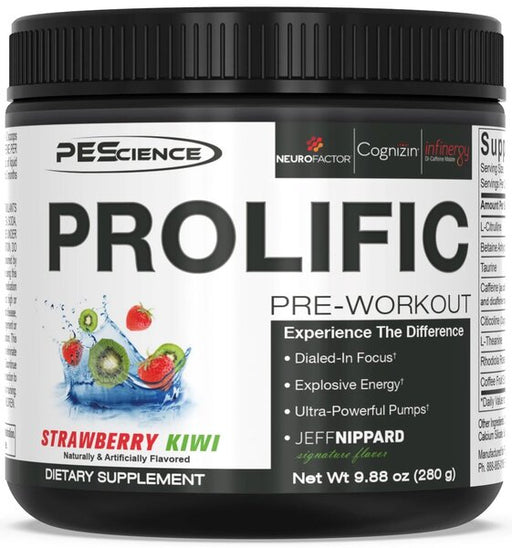 PEScience Prolific, Strawberry Kiwi - 280 grams | High-Quality Pre & Post Workout | MySupplementShop.co.uk