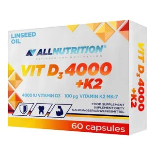 Allnutrition Vit D3 4000 + K2 - 60 caps | High-Quality Vitamins & Minerals | MySupplementShop.co.uk