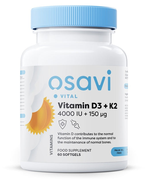 Osavi Vitamin D3 + K2, 4000IU + 150mcg - 60 softgels | High-Quality Vitamins & Minerals | MySupplementShop.co.uk