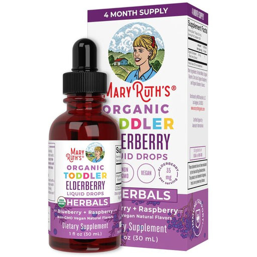 MaryRuth Organics Organic Toddler Elderberry Liquid Drops, Blueberry & Raspberry - 30 ml. | High-Quality Sports Supplements | MySupplementShop.co.uk