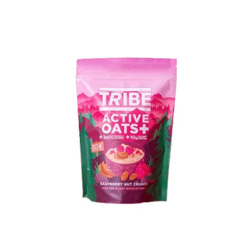 Tribe Active Oats+, Raspberry Nut Crunch - 480g | High Quality Snacks and Treats Supplements at MYSUPPLEMENTSHOP.co.uk