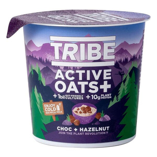 Tribe Active Oats+ Pots, Choc + Hazelnut - 8 x 60g | High-Quality Sports Supplements | MySupplementShop.co.uk