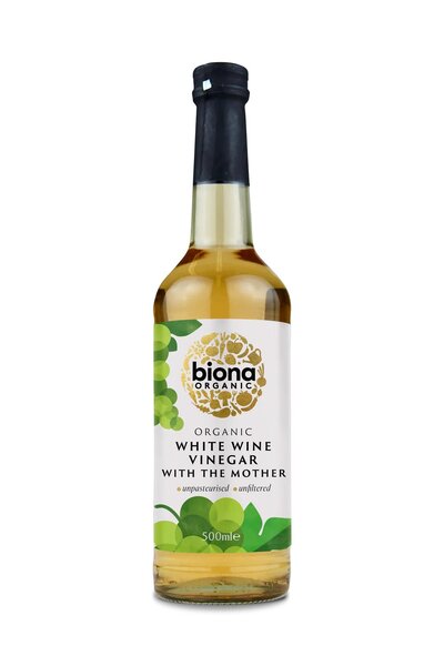 Biona Organic Vinegar, White Wine - 500 ml. | High Quality Condiments and Sauces Supplements at MYSUPPLEMENTSHOP.co.uk