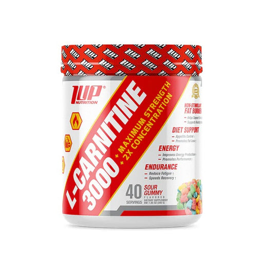 L-Carnitine 3000 Powder, Sour Gummy - 200g by 1Up Nutrition at MYSUPPLEMENTSHOP.co.uk