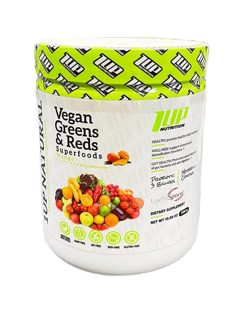Vegan Greens & Reds Superfoods, Mango - 300g by 1Up Nutrition at MYSUPPLEMENTSHOP.co.uk