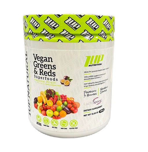 Vegan Greens & Reds Superfoods, Passion Fruit - 300g by 1Up Nutrition at MYSUPPLEMENTSHOP.co.uk