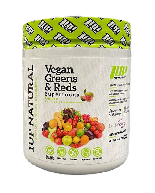 Vegan Greens & Reds Superfoods, Guava - 300g by 1Up Nutrition at MYSUPPLEMENTSHOP.co.uk