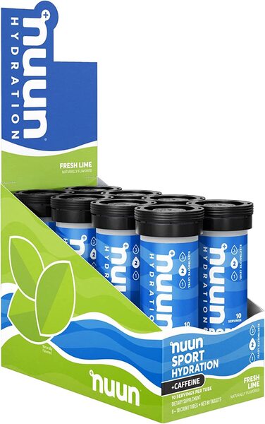 Sport Hydration + Caffeine, Fresh Lime  - 8 x 10 count tubes by Nuun at MYSUPPLEMENTSHOP.co.uk