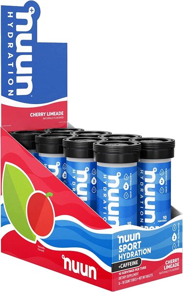 Sport Hydration + Caffeine, Cherry Limeade  - 8 x 10 count tubes by Nuun at MYSUPPLEMENTSHOP.co.uk